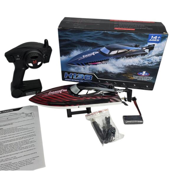 RC  Red Fast Speed  Boat 30KMH with 7Light Modes Remote Control Electric - Picture 1 of 16